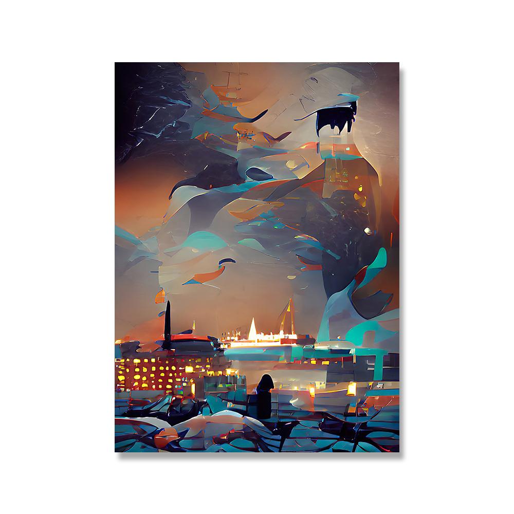 Tokyo Berlin Manila Rio Nairobi Lisbon Cityscape Canvas Painting Colourful Graffiti Travel City Poster for Living Room Decor