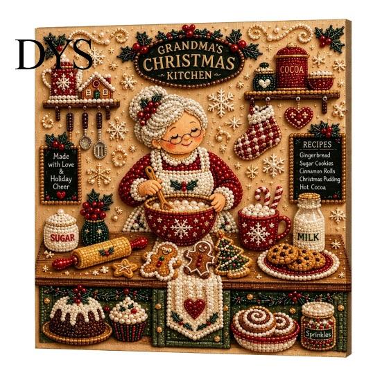 Artistic Leisure Activity DIY Christmas Pearl Painting Kit, Handmade Decorative Art Craft for Unique Holiday Desk Decoration Home Decor, Funny