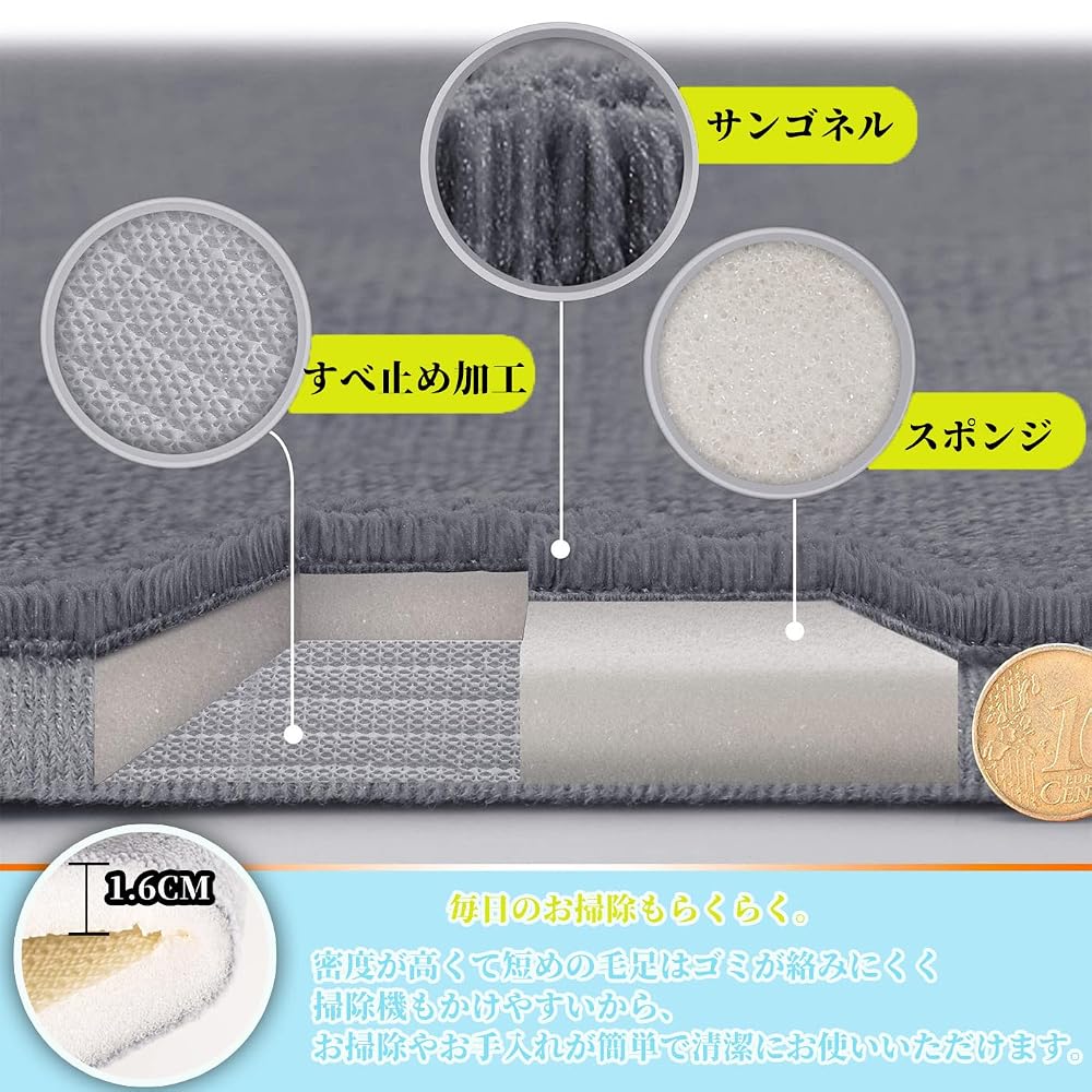 ZPOW Quick-Dry Absorbent Bath Mat 40cm x 60cm with Non-Slip Backing, Washable