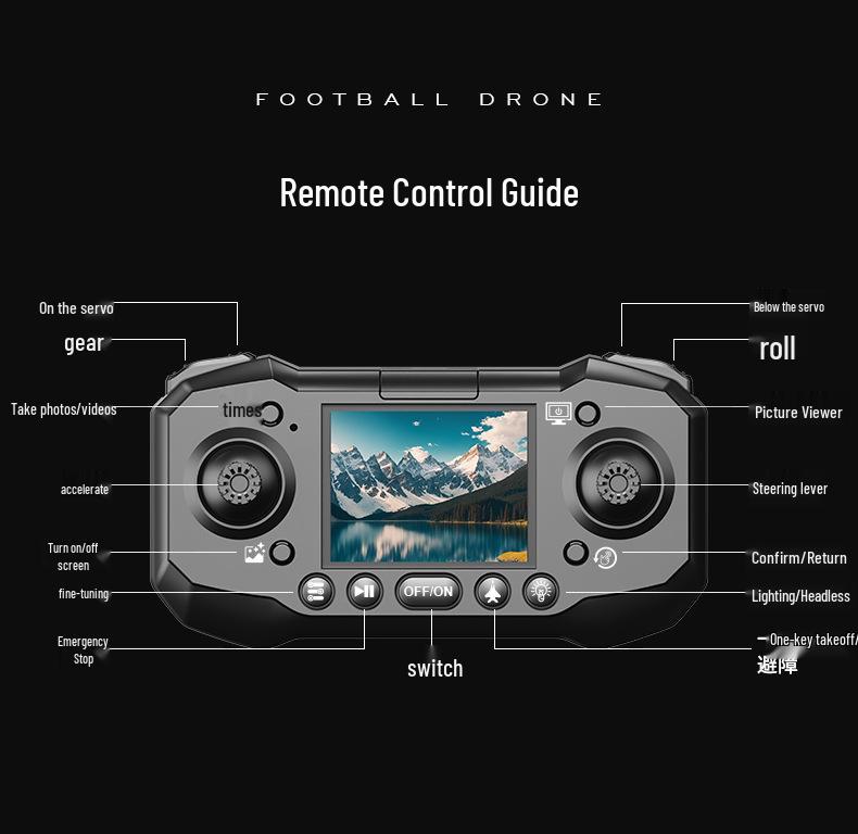 Spherical Four-Axis Camera Football Drone: Impact & Drop Resistant, Brushless, Safe Toy Gift