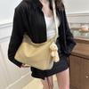 Large Capacity Fashionable and Simple Solid Color Shoulder Bag for Women's Spring New Korean Version of Underarm Bag Casual Dumpling Bag