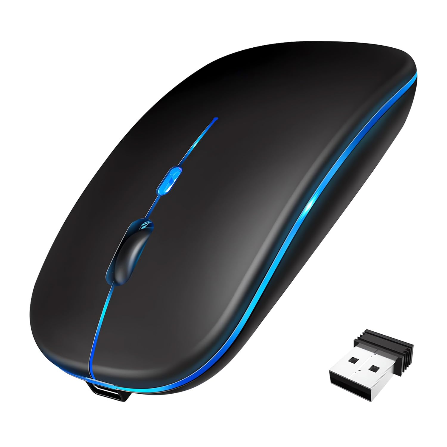 

[2025 s Most Popular] Wireless Mouse, Quiet, Bluetooth 5.2, Ultra-Thin, High Sensitivity, Instant Connection, 7-Color Light, 3DPI Adjustment, 2.4GHz