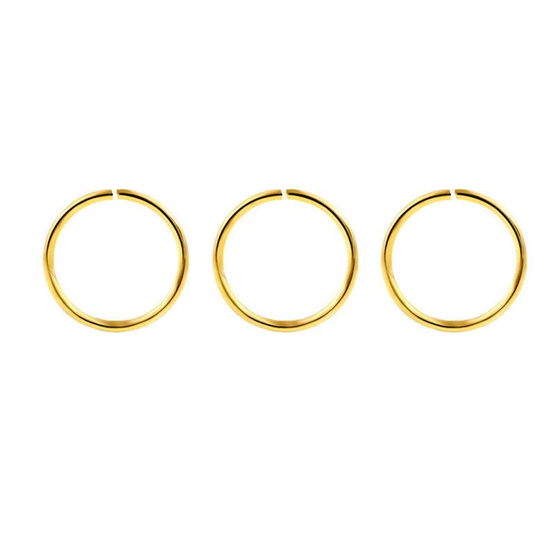 3 szt. 20G/16G 6/8/10mm Kółka do nosa Zestaw Mała Cienka Biżuteria do piercingu Elegancka Minimalistyczna Do przegrody nosowej Kolor Złoty Srebrny Różowe złoto