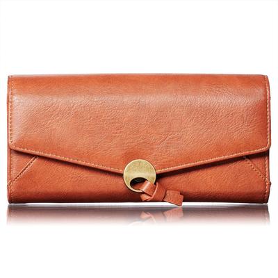Christian Belett Wallet Women Long Large Capacity Vertical Card Storage Synthetic Leather Featured Anan Mothers Day Gift Boxed (Camel)