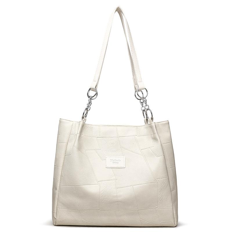 PU Miękka Torba Tote o Dużej Pojemności na Ramię Vintage Torba do Pracy i na Dojazdy