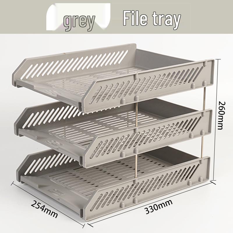 Four-Tier Desktop File Organizer with Storage Trays for Office Supplies