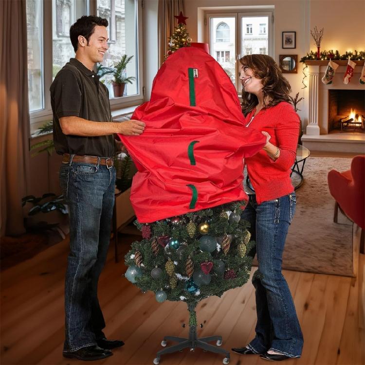 Easy-to-Use Vertical Christmas Tree Storage Bag, Waterproof Cover with Reinforced Handles for 36x25 Inch Decorations