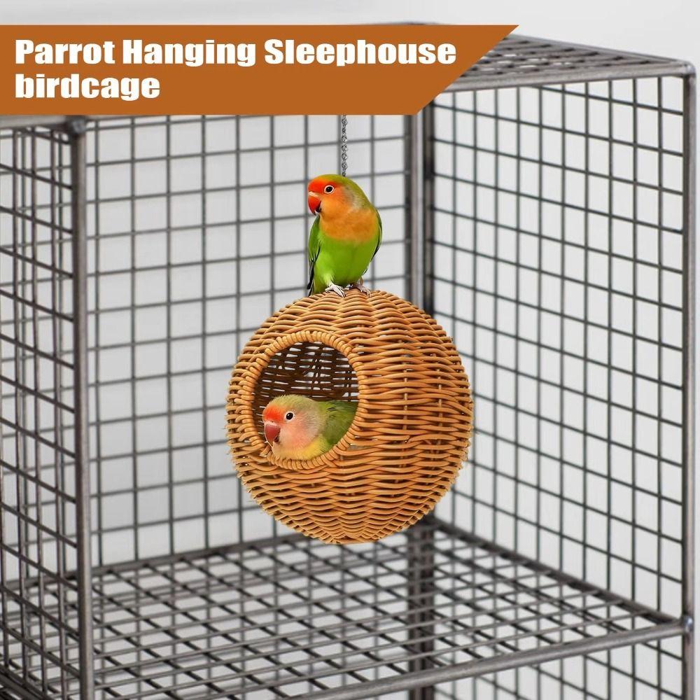 Comfortable Woven Bird Nest Wear-resistant Hanging Hammock Bed Bird Hammock for Cage  Bird Breeding