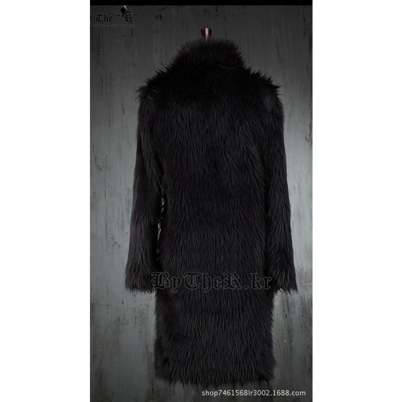 

Winter Men s Streetwear Faux Fur Coat Warm Long Overcoat S