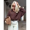 Women S Loose Lantern Long Sleeve Shirt Lapel Button Thin Sun Protection Cardigan
