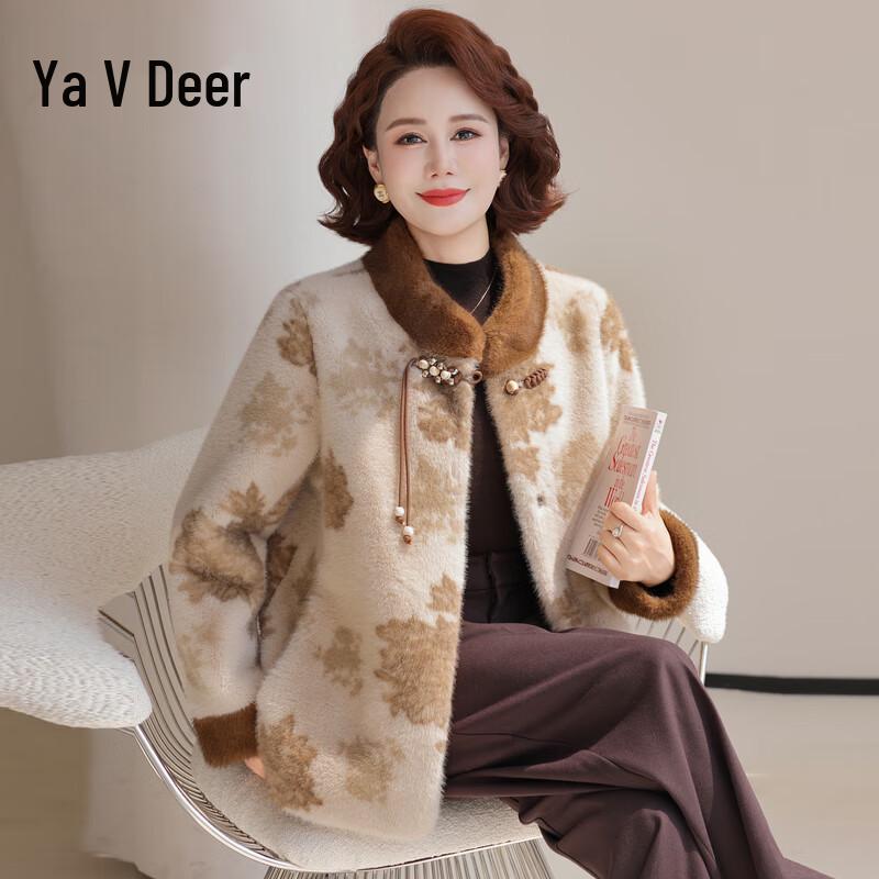 

Yalou Women s New Chinese Style Mink Velvet Winter Coat 2XL