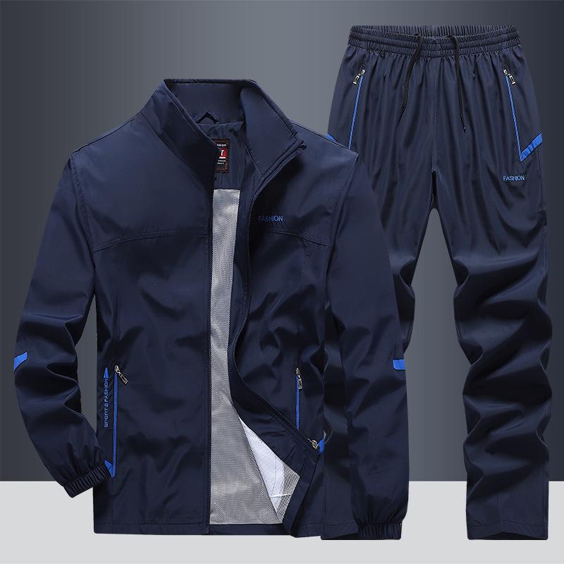 Men's Spring/Autumn Long Sleeve Casual Sports Suit - Middle-aged & Elderly Running Wear