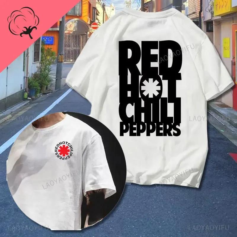 Camiseta para Hombre Red Hot Chili Peppers Estampada Camisetas de Algodón de Dibujos Animados para Hombre Moda de Verano Camisetas de Manga Corta Camiseta Hipster Harajuku