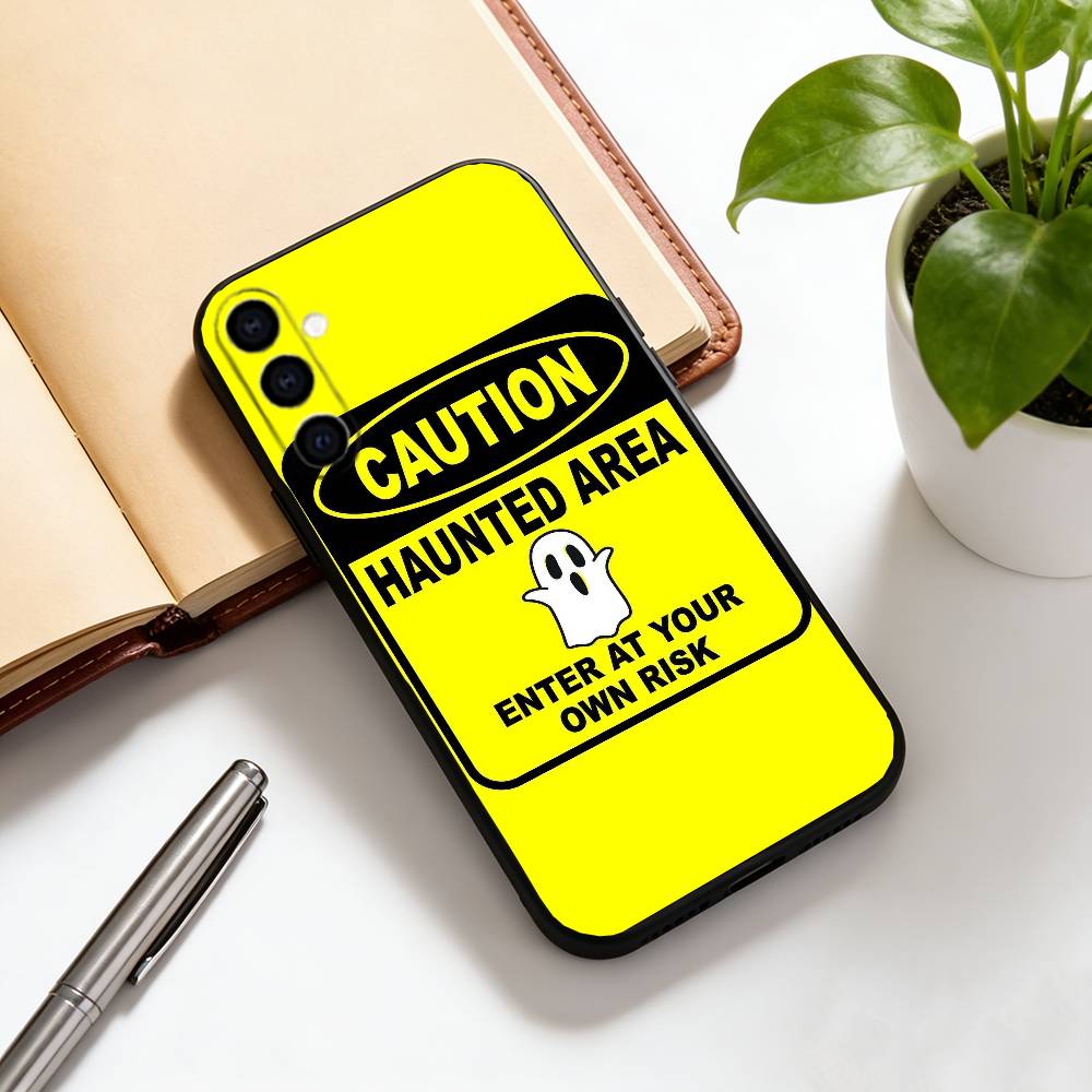 

Warning tape Phone Case For Samsung Galaxy A73,A72,A71,A70,A53,A52,A51,Soft Silicone Black Cover Samsung a50 30s 50s