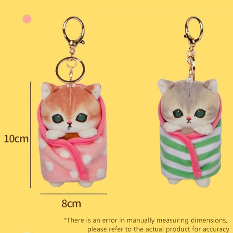 Mofusand Cat Blessing Shark Cat Wrapped Quilt Plush Pendant Girl Heart Gift Keychain Bag Charm