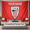 Custom Name Text Tapestry Athletic Bilbao FC Personalized Polyester Wall Tapestry For Bedroom And Room