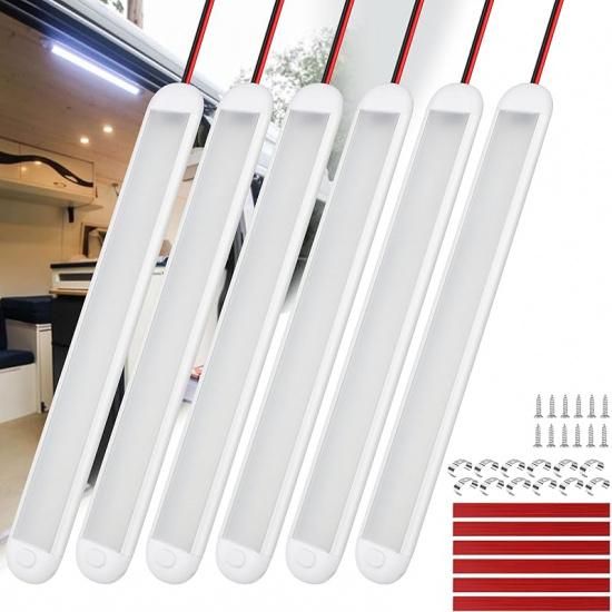 12V LED Interior Light Bar 120LEDs 1800LM 8W DC Frosted 12 Volt Led Strip Lights With ON/Off Switch 12V Led Light Enclosed Trailer Truck Interior