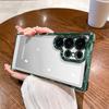 Suitable for Samsung A55 5G Four Corner Anti Falling Electroplating Transparent Mobile Phone Case A56 Simple Magnifying Glass A17 Hard Protection Case