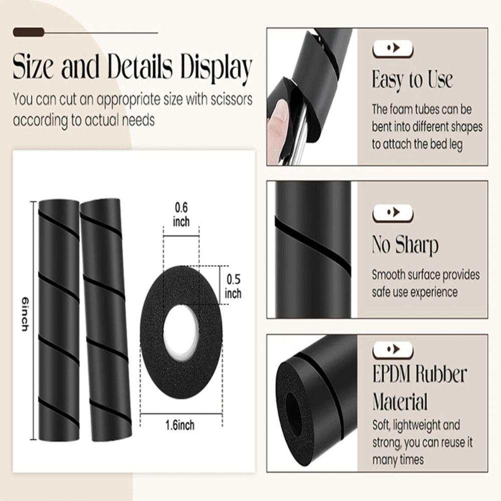 

4 Pcs Reusable Furniture Legs Foot Covers Foam Bed Bumper Protectors Bed Frame Toe Protectors Home