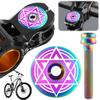 Titanium Headset Stem Top Cap Bicycle Headset Top Cover with Bolt M6 Steerer Fork Tube Headset Cap Cover Bike Headset Stem Cover