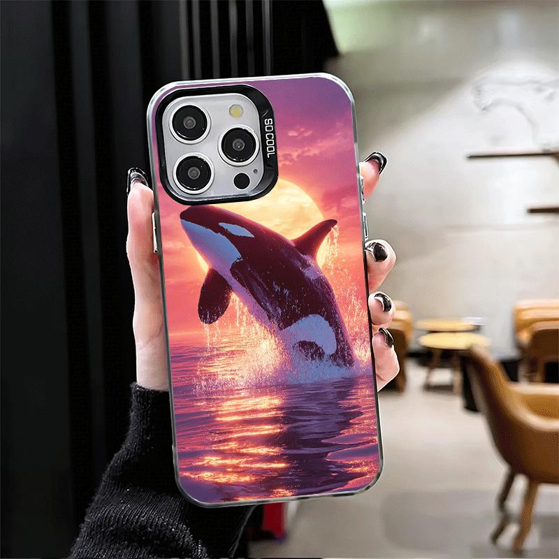 Orca Ocean Pattern Soft Phone Case for iPhone 15 16 17 Pro Max 17Air 16E 14 Plus 13 12 Mini Shockproof Cover Back Shell