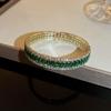 Trendy Inlaid Zirconia Open Bangle: Retro Korean Temperament Bracelet