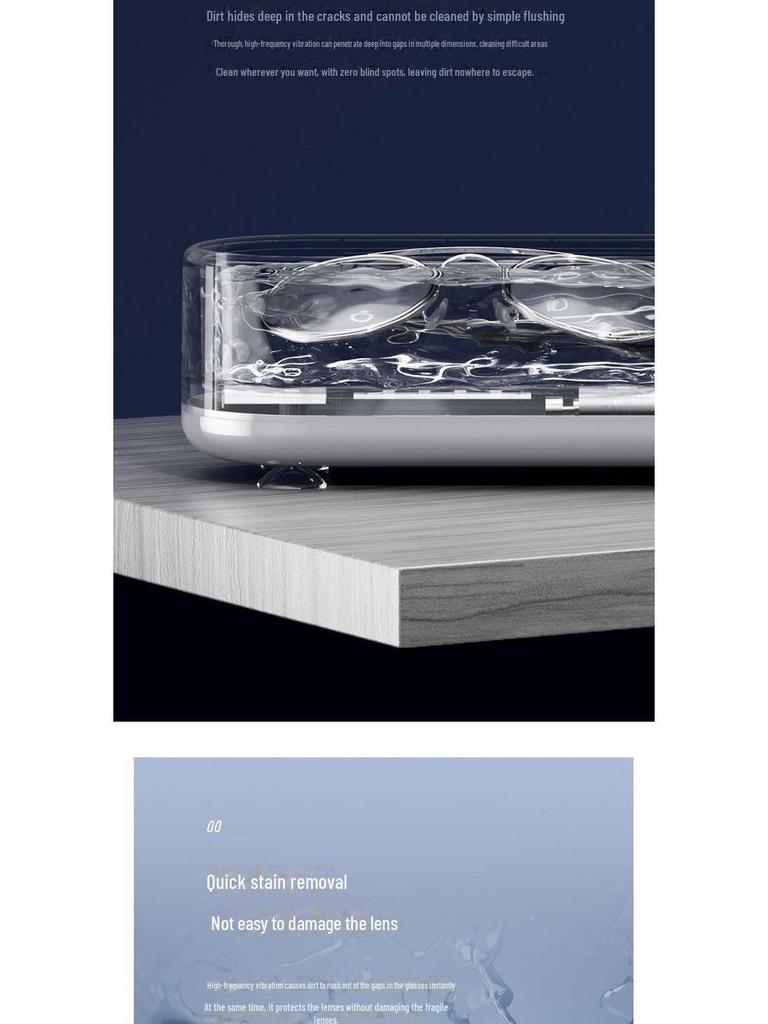 Portable Ultrasonic Glasses, Jewelry, and Braces Cleaner with Display Screen