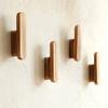 5pcs Solid Wood Hooks Strong Load-bearing Entrance Hallway Coat Rack Bathroom Bedroom Doorway Storage Organizer Multi-hook Design Space-saving