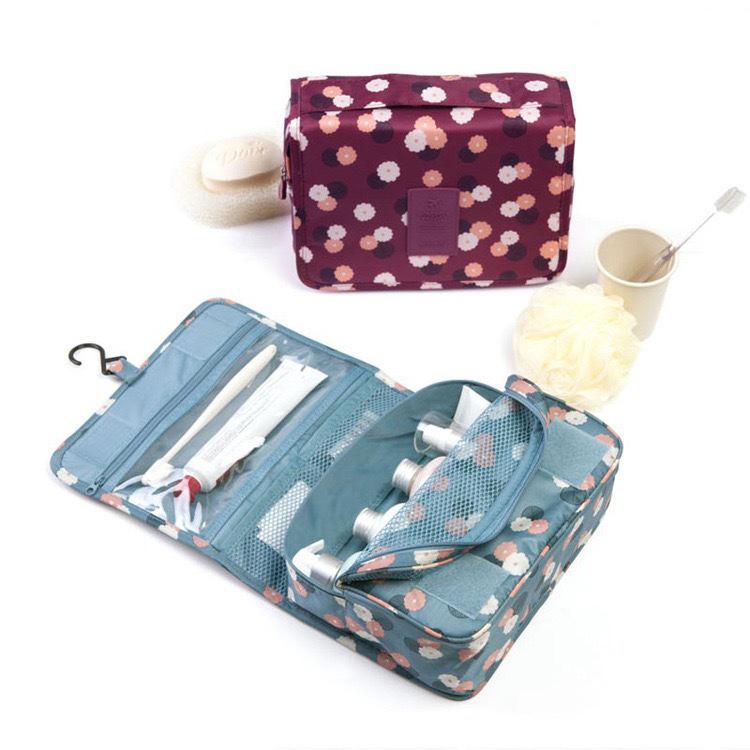 Foldable Women's Travel Wash Bag with Hanging Hook