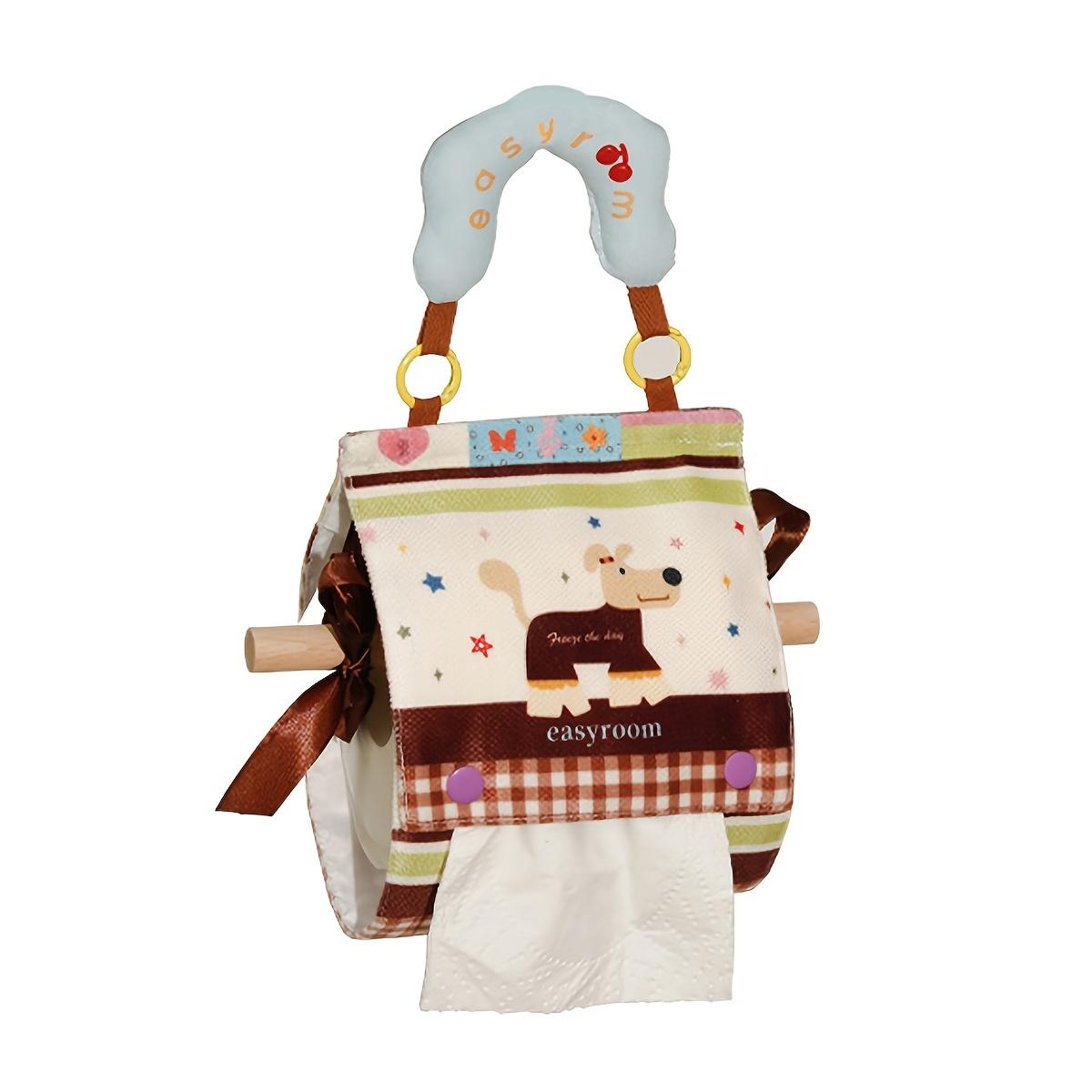 1pc of Cute Wall Mounted Tissue Box, Living Room Tissue Cover, Toilet Paper Drawer, Paper Hanging Bag, Hanging Toilet Paper Drawer коричневый
