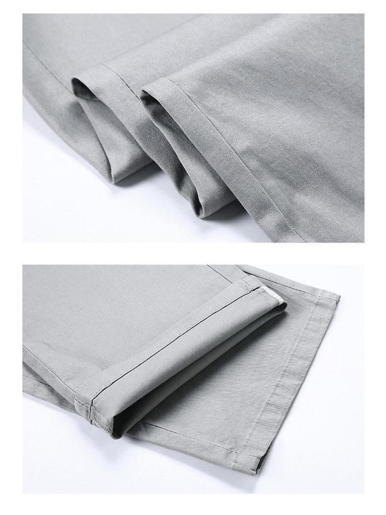 Men's Plus Size Cotton Casual Pants - Spring/Autumn 2025, Loose Straight Leg with Winter Velvet Lining