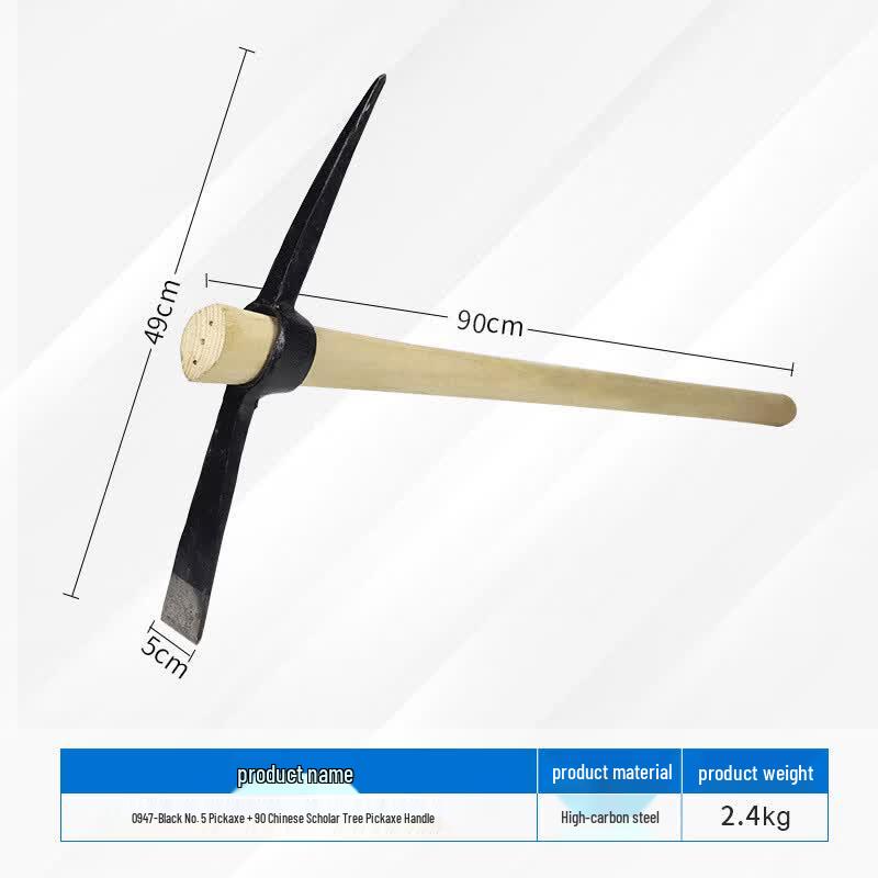 Tie Mu Yun Heavy-Duty Forged Steel Pickaxe & Hoe