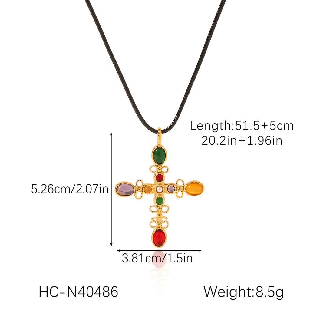 Französische leichte Luxus-Vintage-Halskette aus natürlichen Süßwasserperlen mit Edelstahl-Kreuzanhänger Schmuck High-End-Schlüsselbein-Kette