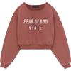 Heavy Fleece Raw Cropped Crewneck Crimson Women Tops Red 192BT245626FW