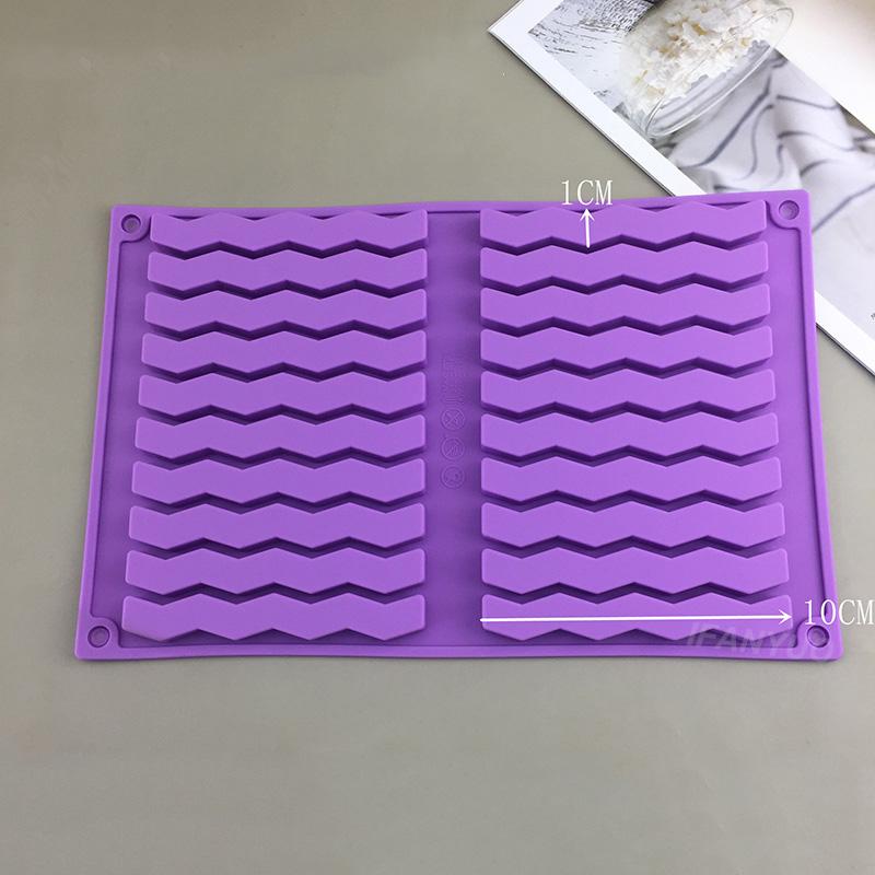 20/40 Holes Wave Rectangle/Cylinder Fondant Chocolate Silicone Mold Ice Cube Tray Mold Soap Resin Cake Candy Baking Decoration