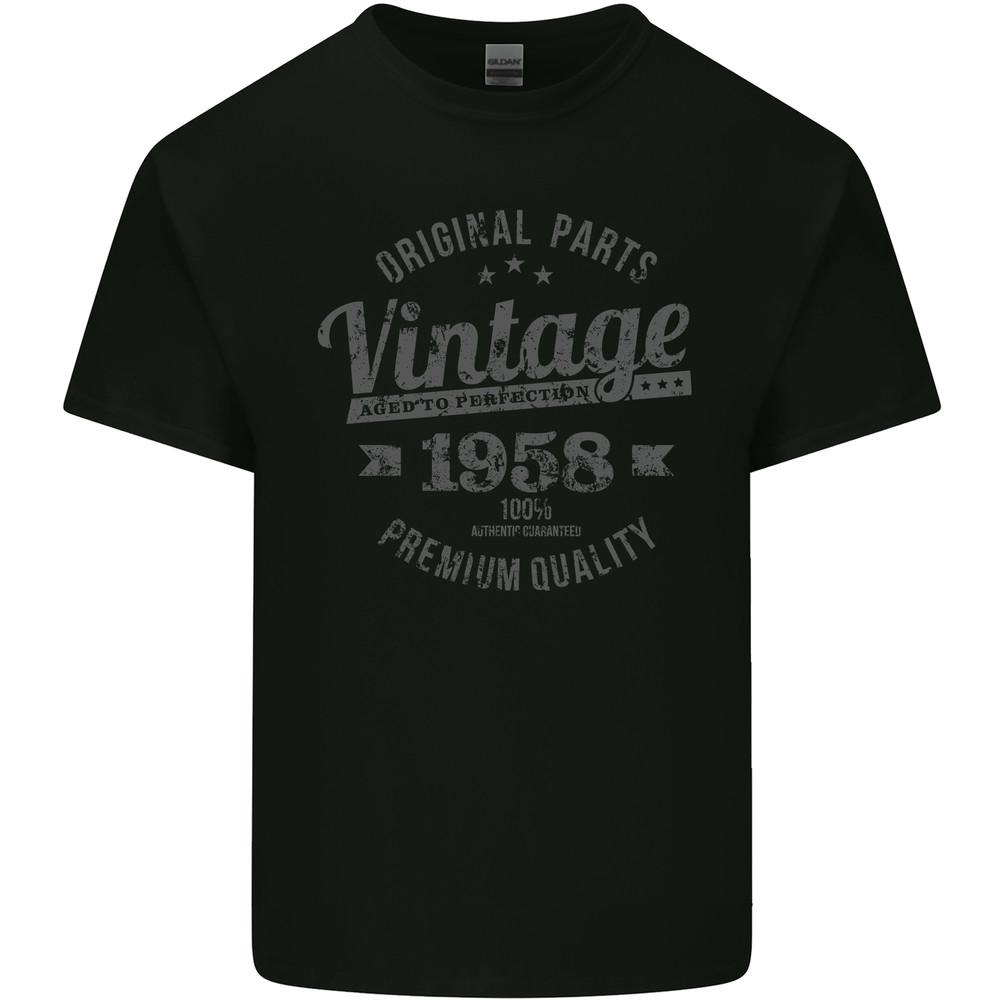 Vintage Year 67th Birthday 1958 Mens Light Cotton T-Shirt Black Unisex T-Shirt