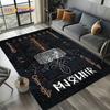 Odin Simbolo Vichingo Valknut Nordico Valhalla Tappeto Tappetino per Soggiorno Camera da Letto Casa Decorazione Divano, Tappeto da Area Tappetino Antiscivolo per Pavimento