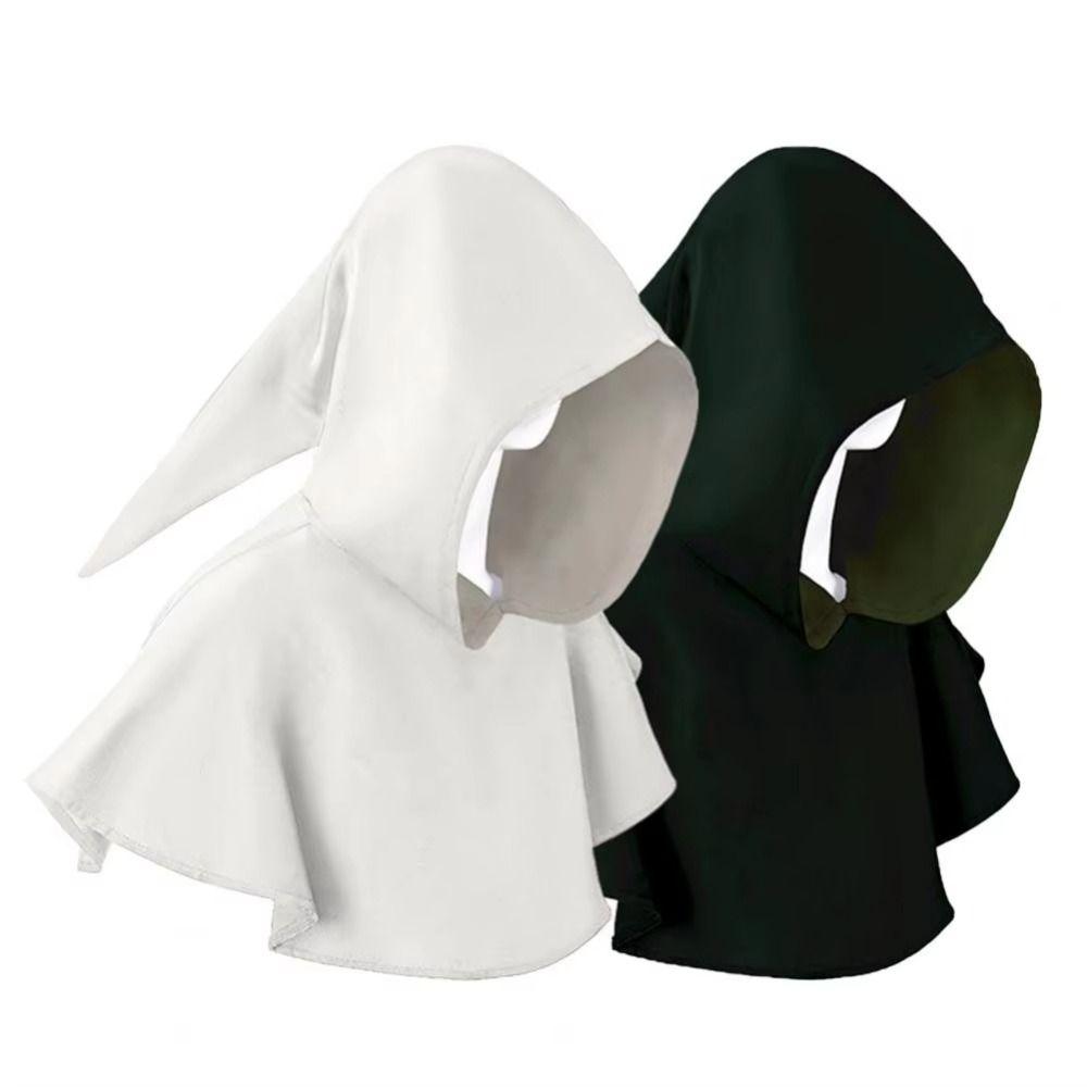 

Multipurpose Halloween Hooded Hat Stretchy Medieval Cape Funny Halloween Death Cloak Party Club чёрный