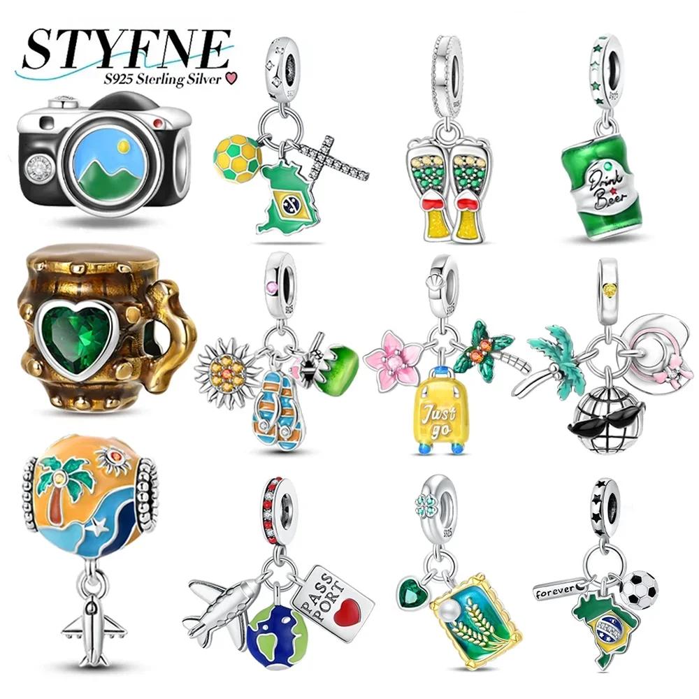Charms Plataoriginales Beer Camera Beads For Charms Copper Bracelet Beads Jewellery Making Women'S Gift