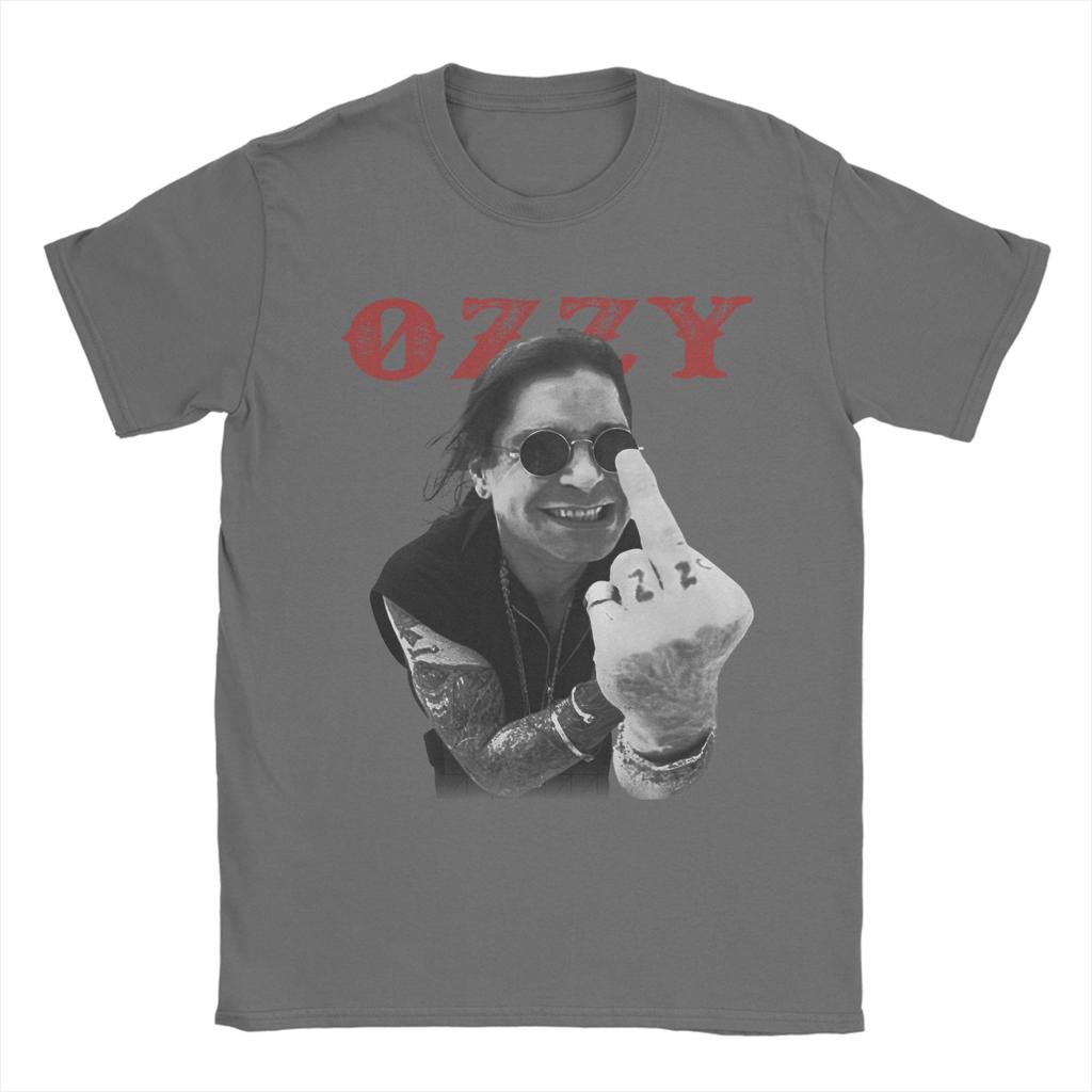 Ozzy Osbourne Middle Finger T Shirt Men's  Cotton Funny T-Shirts O Neck  Tees Short Sleeve Clothing 4XL 5XL 6XL