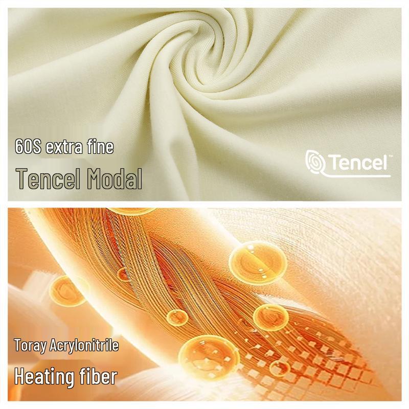 Women's Seamless Modal Thermal Underwear Set - Ultra-Thin, High Elasticity, Lightweight Warm German Velvet Base Layer for Autumn Winter.