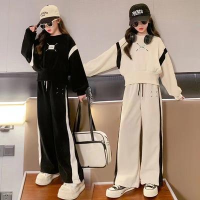 Mädchen Casual Sport Anzug Kleidung Frühling und Herbst Junior Splicing Tops + Lange Hosen 2 Stück Sets