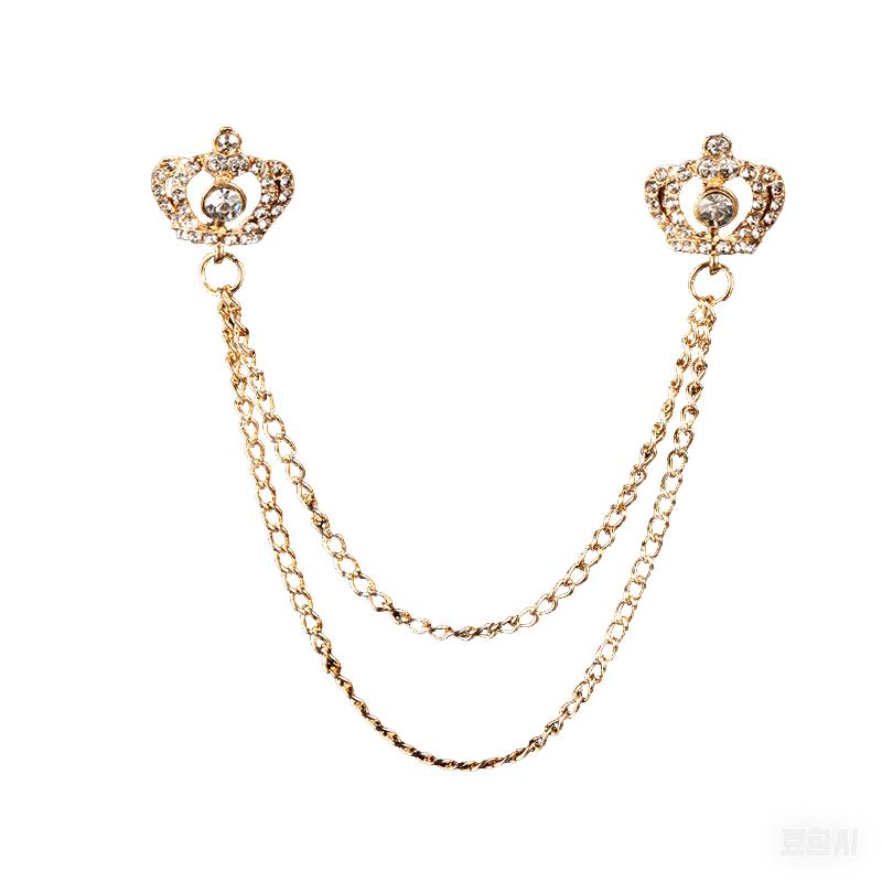 Korean Luxury Rhinestone Crown Brooch Pin Men's Brooches Jewelry Garment Accessories for Men Jewelry Accessories