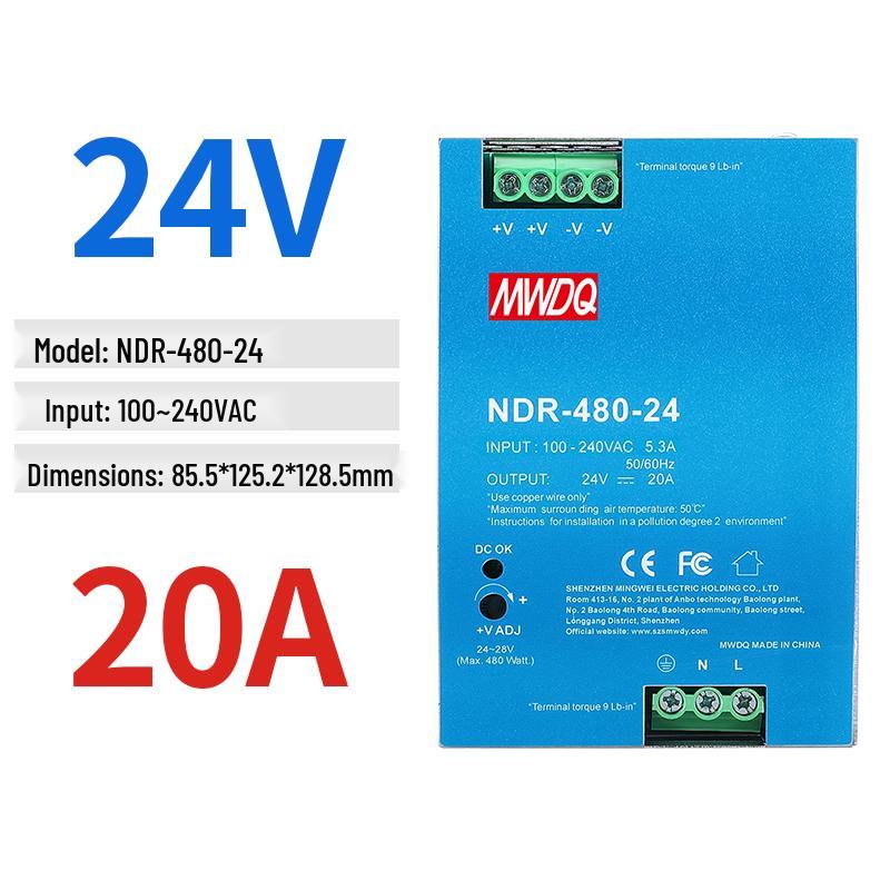 EDR-120-24 DIN Rail Power Supply 12/48V DC, 75/150/240/480W NDR Options