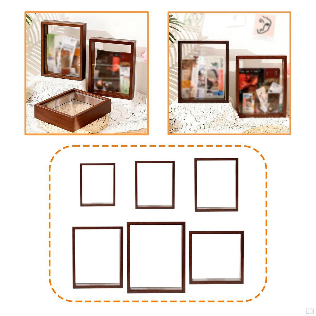 Ramka na pamiątki podróżne z przezroczystym etui dwustronnym na pamiątki, rękodzieło, dzieła sztuki