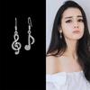 Korean Socialite Asymmetrical Rhinestone Musical Note Earrings