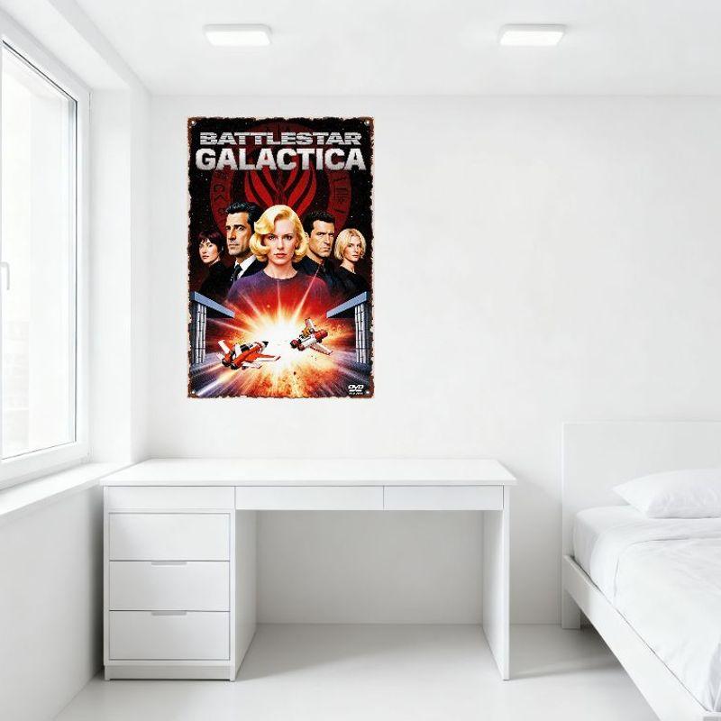 Battlestar Galactica Flottans Råd Sci-Fi TV-serie Metallplåtsskylt Vintage Retro Väggplakett för Hem Kontor Bar Dekor