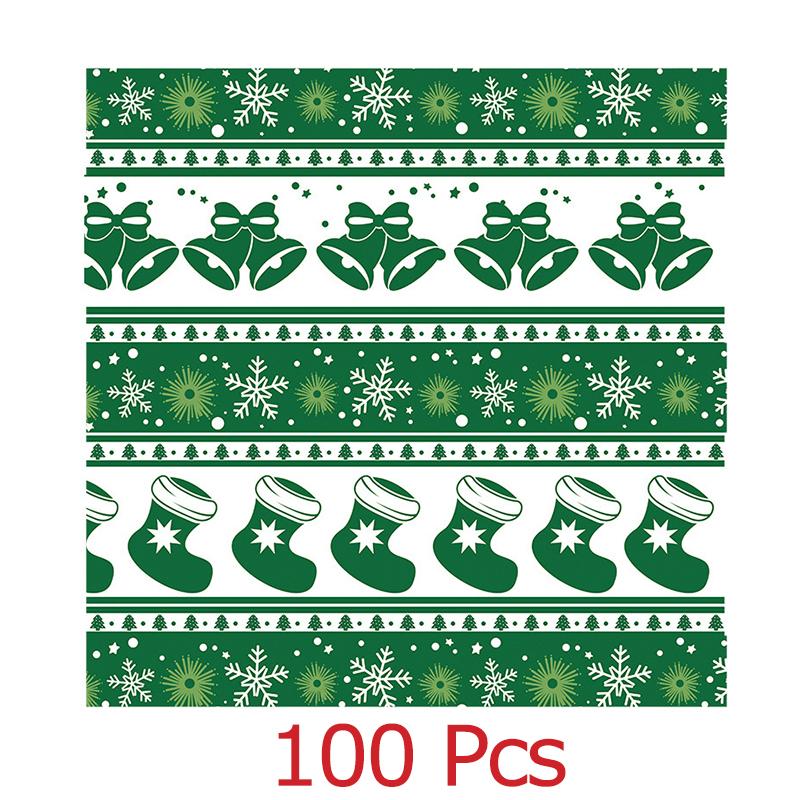 100PCS Christmas Food Parchment Paper Greaseproof Paper Holiday Burger Wrapping Sheets Festive Sandwich Packaging Paper 30x30cm