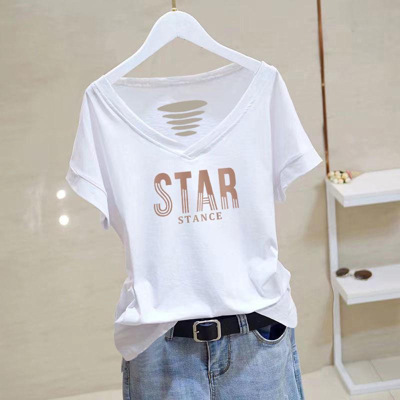 

Women s Slimming V-Neck Black T-Shirt, 100% Pure Cotton, Short Sleeve, 2024 Fashion, Trendy Summer Top 2XL (for 60-65 kg)