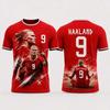 Portrait d'athlète d'été Ventilateur Imprimé 3D Maillot Unisexe Haaland Numéro 9 Graphique Manches Courtes Décontracté Sport Match T-shirt